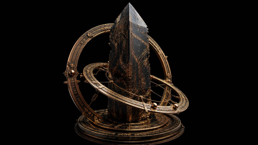 3D Rotating Obsidian Monolith